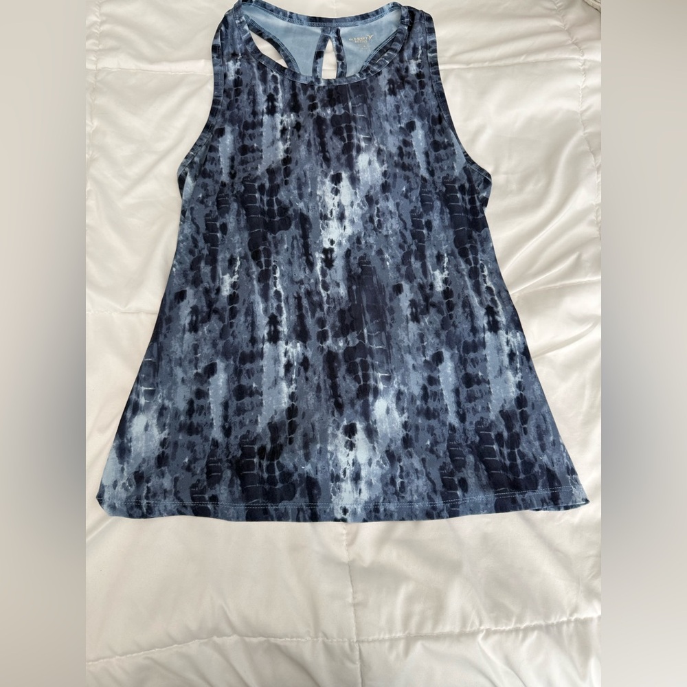 Old Navy Blue Tie-Dye Racerback Tank Top
